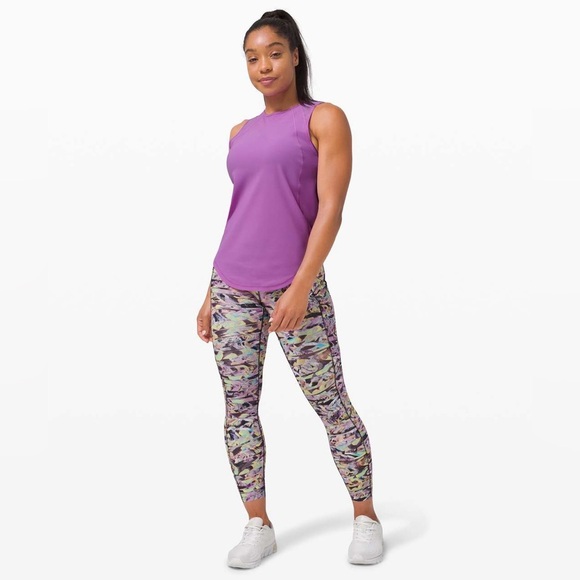 Lululemon Sculpt Tank SeaWheeze Women's Size 6 US Purple Blossom Lilac Mesh Rare - Picture 5 of 10